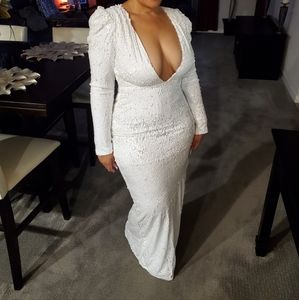 Lulu's white sequin dress